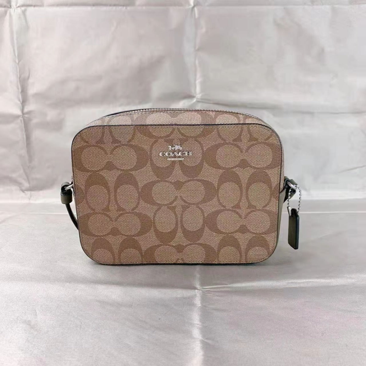 Coach 91677 Mini Camera Bag In Signature Canvas Khaki Surplus Coach 91677 Mini Camera Bag In Signature Canvas Khaki Surplus